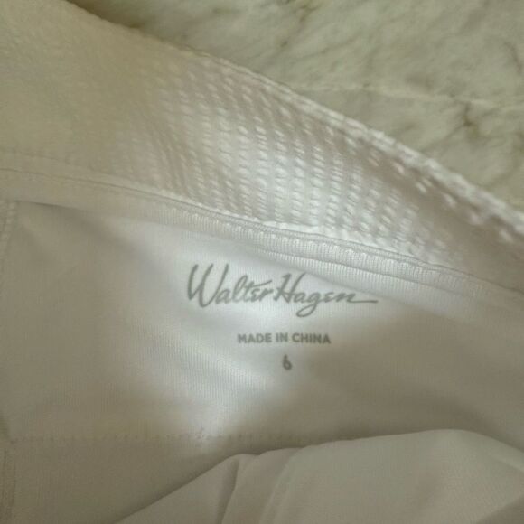 Walter Hagen Clubhouse 5” Seersucker Traditional golf Shorts Sz 6 White NWT - Picture 4 of 7